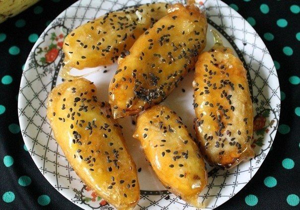 Жареные бананы в карамели.