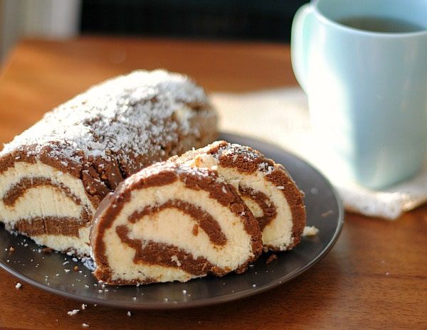 Шоколадный рулет из печенья