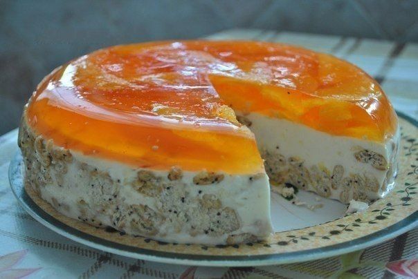 Апельсиновый торт с желе