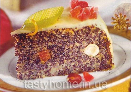 Маковый торт с яблоками