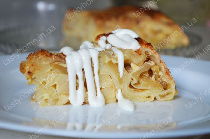 Пирог из лаваша с яблоками