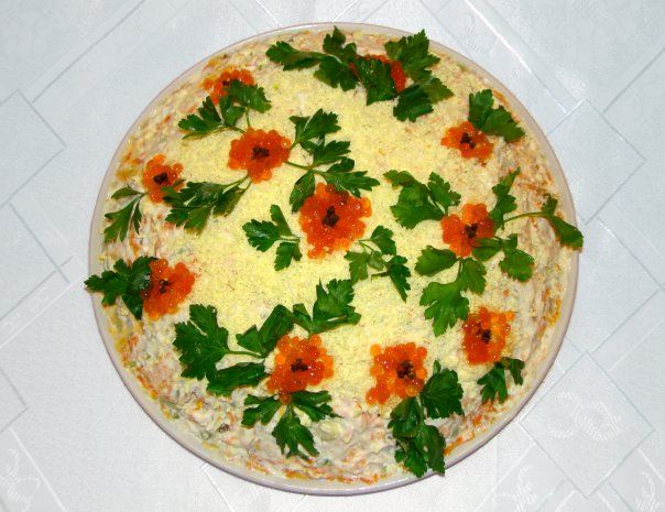 Салат с сёмгой и яблоками 