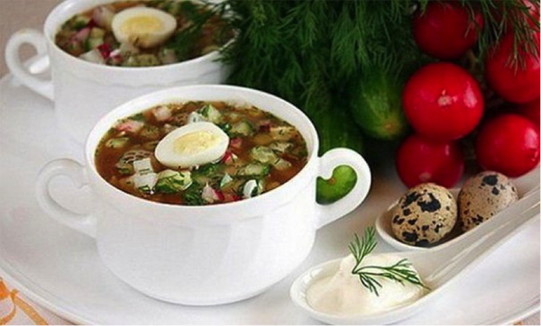 Окрошка с килькой в томатном соусе