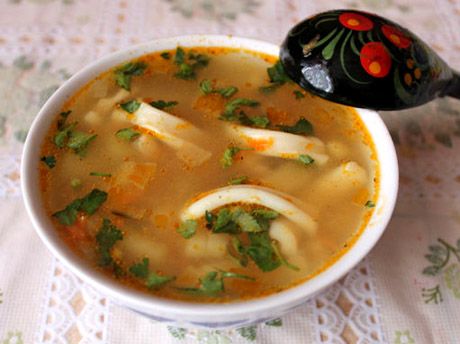 Суп с кальмарами