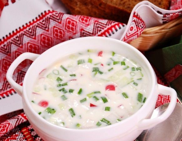окрошка на кефире без колбасы