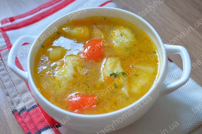 Суп с клёцками на кефире