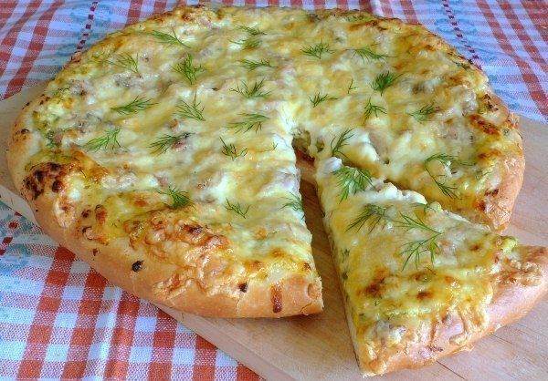 Деревенская пицца с творогом