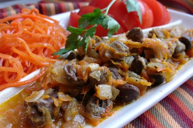 Жаркое из куриных потрохов