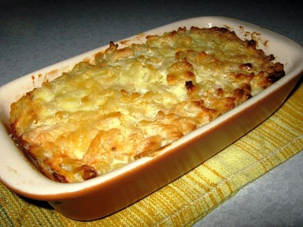 Макароны с творогом в духовке