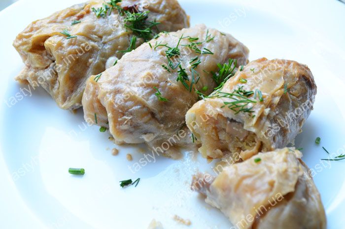 Голубцы с грибами и картофелем