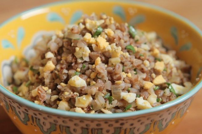 Гречка с грибами и луком