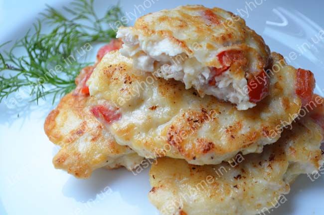 Рубленные куриные котлеты с болгарским перцем