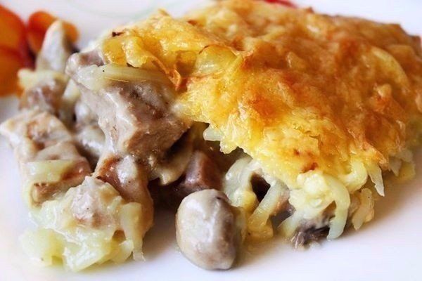 Курица с грибами и картофелем