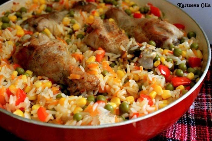 Курица с рисом и овощами