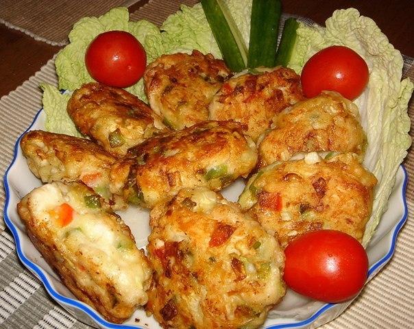 Куриные котлеты с овощами 