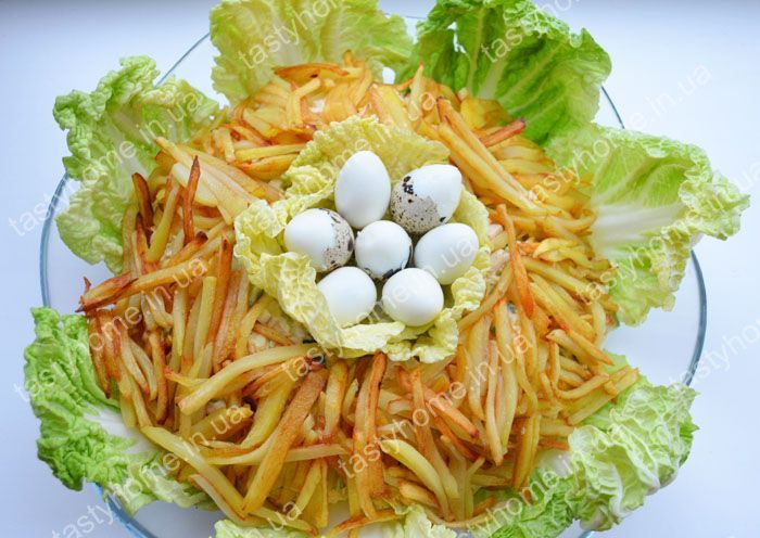 Салат "Гнездо глухаря" с курицей