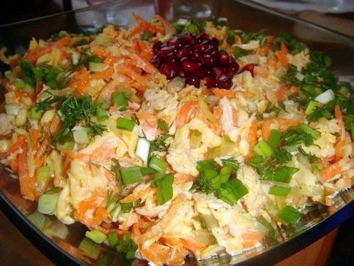 Салат "Лисичка" с корейской морковью