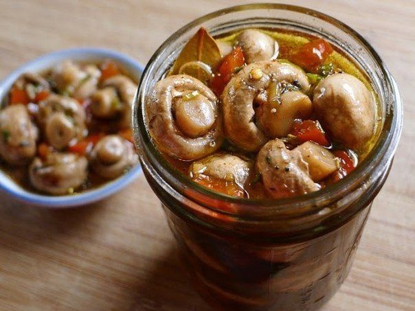 Шампиньоны маринованные с горчицей