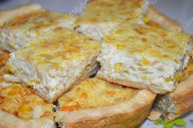 Луковый пирог с кукурузой 