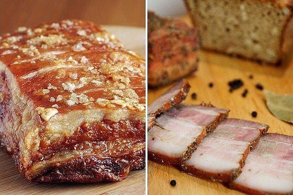 Сало в луковой шелухе