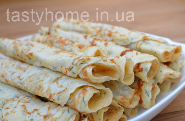 Сырные блины с зеленью