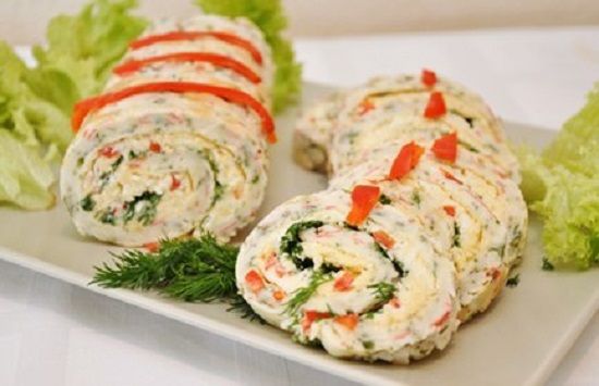 Крабовый рулет с начинкой